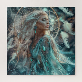Blonde Woman mit Dream Catcher Puzzle