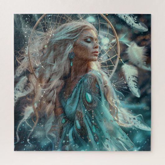 Blonde Woman mit Dream Catcher Puzzle (Vertikal)