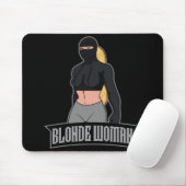 Blonde Woman Mousepad Black (Mit Mouse)