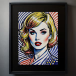 Blonde Woman Pop Art Poster<br><div class="desc">Blonde Pop Art Das Seitenverhältnis ist 3:4. Es wurde als 24"x32" gedruckt</div>