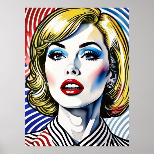 Blonde Woman Pop Art Poster (Vorne)