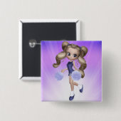 Blonder Cheerleader-Knopf Button (Vorne & Hinten)