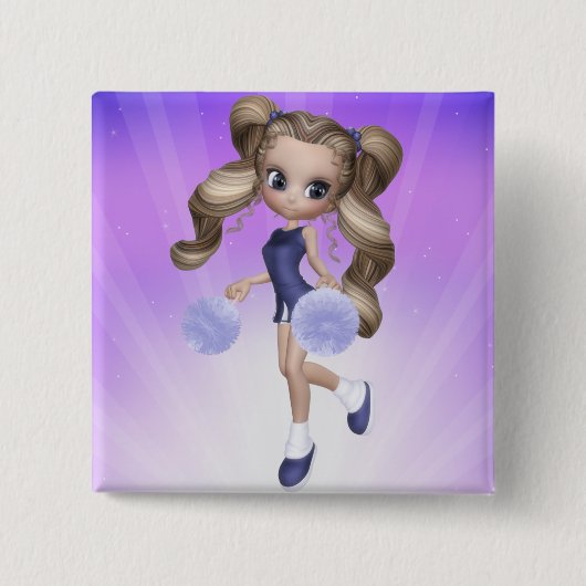 Blonder Cheerleader-Knopf Button (Vorderseite)