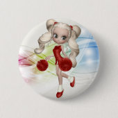 Blonder Cheerleader-Knopf Button (Vorderseite)
