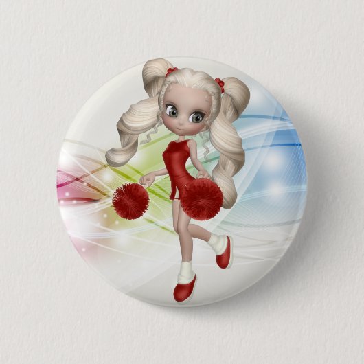 Blonder Cheerleader-Knopf Button (Vorderseite)