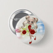 Blonder Cheerleader-Knopf Button (Vorne & Hinten)