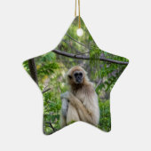 Blonder Gibbon-Affe - Hylobates Lar Keramik Ornament (Rechts)