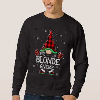 Blonder Gnom Buffalo Karo Passende Familien Weihna Sweatshirt