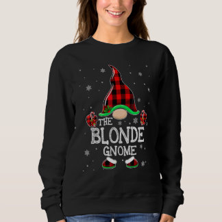 Blonder Gnom Buffalo Karo Passende Familien Weihna Sweatshirt