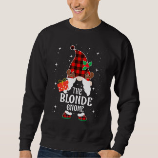Blonder Gnom Buffalo Karo Passende Familien Weihna Sweatshirt