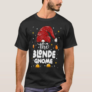 Blonder Gnom Leopard Familie passende Weihnachtspa T-Shirt
