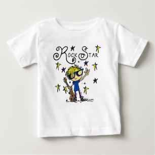 Blonder Jungen-Rockstar Baby T-shirt