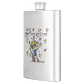 Blonder Jungen-Rockstar Flachmann (Links)