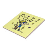 Blonder Jungen-Rockstar Fliese (Seite)