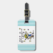 Blonder Jungen-Rockstar Gepäckanhänger (Vorderseite vertikal)