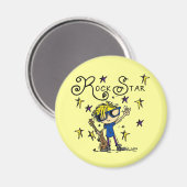 Blonder Jungen-Rockstar Magnet (Vorderseite/Rückseite)