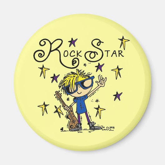 Blonder Jungen-Rockstar Magnet (Vorne)