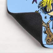 Blonder Jungen-Rockstar Mousepad (Ecke)