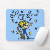 Blonder Jungen-Rockstar Mousepad (Mit Mouse)
