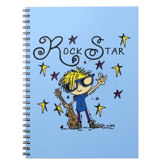 Blonder Jungen-Rockstar Notizblock (Vorderseite)