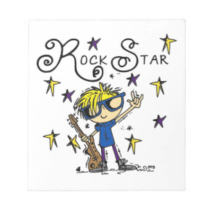 Blonder Jungen-Rockstar Notizblock