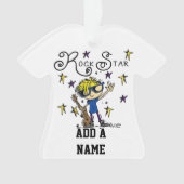 Blonder Jungen-Rockstar Ornament (Vorderseite)