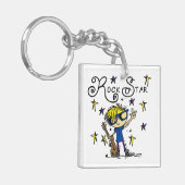 Blonder Jungen-Rockstar Schlüsselanhänger (Vorderseite links)