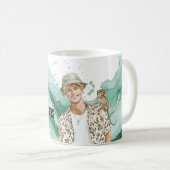Blonder Kerl mit Affe Kaffeetasse (VorderseiteRechts)