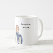 Blonder Kerl Surfer Surfbrett Kaffeetasse (VorderseiteRechts)