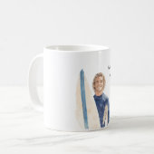 Blonder Kerl Surfer Surfbrett Kaffeetasse (Vorderseite Links)