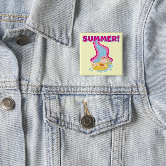 Blonder Mädchen-Sommer Button (Beispiel)