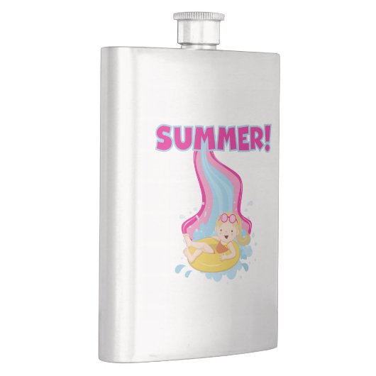 Blonder Mädchen-Sommer Flachmann (Rechts)