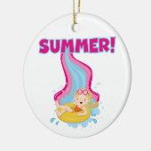 Blonder Mädchen-Sommer Keramik Ornament (Links)