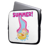 Blonder Mädchen-Sommer Laptopschutzhülle (Vorderseite Links)