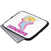 Blonder Mädchen-Sommer Laptopschutzhülle (Vorne Knopf)