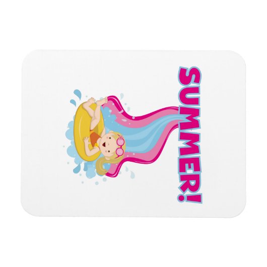 Blonder Mädchen-Sommer Magnet (Horizontal)