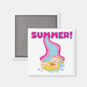 Blonder Mädchen-Sommer Magnet (Vorderseite/Rückseite)