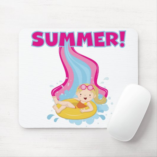 Blonder Mädchen-Sommer Mousepad (Mit Mouse)