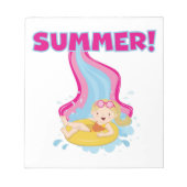 Blonder Mädchen-Sommer Notizblock (Vorderseite)