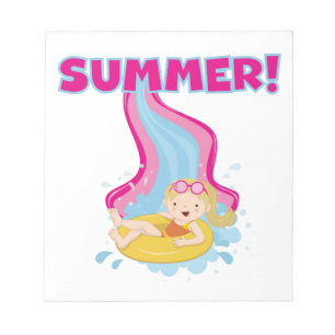 Blonder Mädchen-Sommer Notizblock