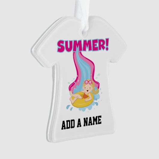 Blonder Mädchen-Sommer Ornament (Vorderseite)