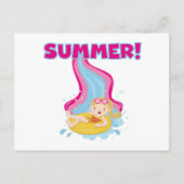 Blonder Mädchen-Sommer Postkarte (Vorderseite)