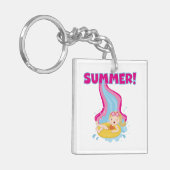 Blonder Mädchen-Sommer Schlüsselanhänger (Vorderseite links)