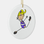 Blonder MädchenGymnast Keramik Ornament (Rechts)