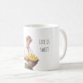 Blonder Mann Babyküken im Korb Kaffeetasse (VorderseiteRechts)