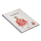 Blonder Mann Strawberry Red Top Notizblock (Rechte Seite)