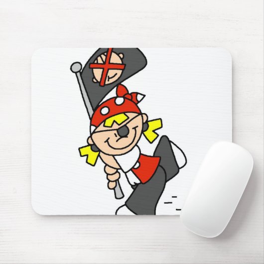 Blonder Pirat mit Flagge Mousepad (Mit Mouse)