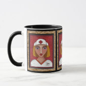 Blonder RN - Krankenpflege-Tasse des Heilens (2) Tasse (Links)