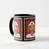 Blonder RN - Krankenpflege-Tasse des Heilens (2) Tasse (Vorderseite Links)