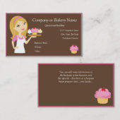 Blonder/rosa Kuchen-Bäcker/Bäckerei-Visitenkarte Visitenkarte (Vorne/Hinten)